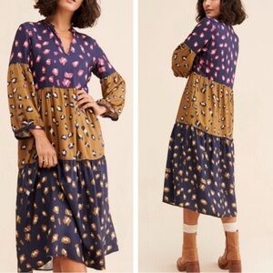 Vilagallo Tammy Midi Dress Size 6 Firenze Color Block